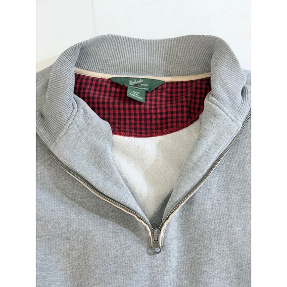 Woolrich Pullover 1/4 Zip Sweatshirt Mens XXL Grey Elbow Patches - Picture 5 of 14